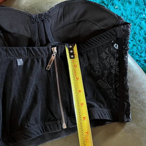 Black lace formed bustier top  strapless corset padded cups - Picture 4 of 8